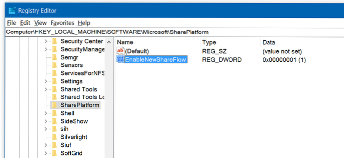 New Share UI in Windows 10 - How to Enable it?