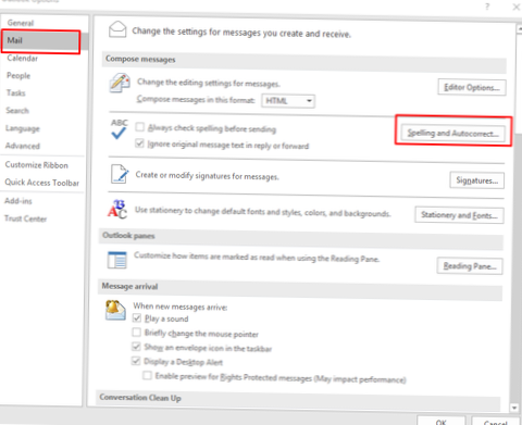 umístění vlastního slovníku aplikace Outlook 2016