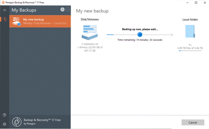 Paragon Backup Un alt software de backup excelent pentru Windows