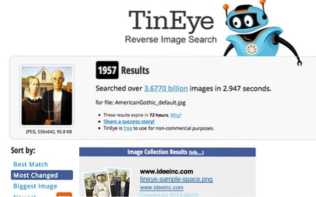 Esegui una ricerca di immagini inversa con TinEye