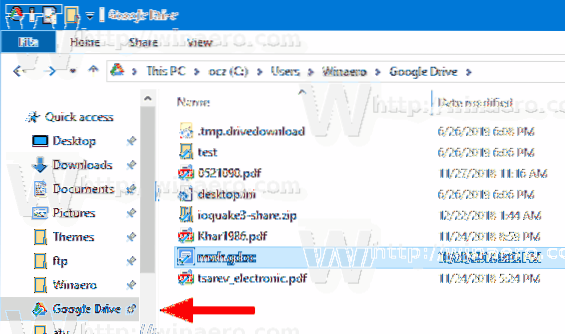Pin Google Drive to File Explorer Navigation Pane