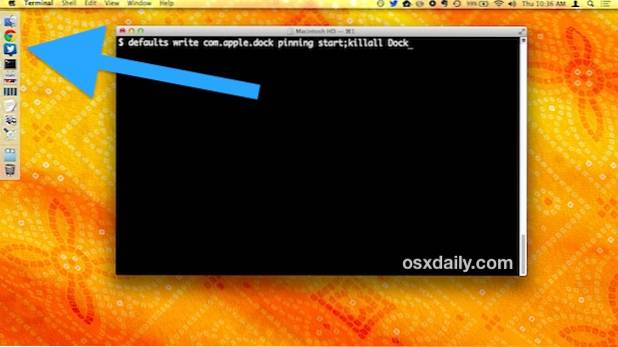 Épinglez le Dock Mac dans le coin supérieur ou inférieur de l'écran