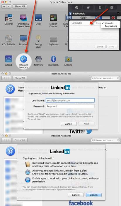 Auf LinkedIn posten Vom Benachrichtigungscenter in OS X Mavericks