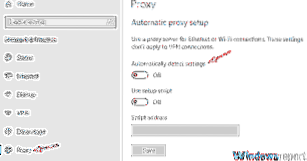 El servidor proxy no se apaga en Windows 10 Fix