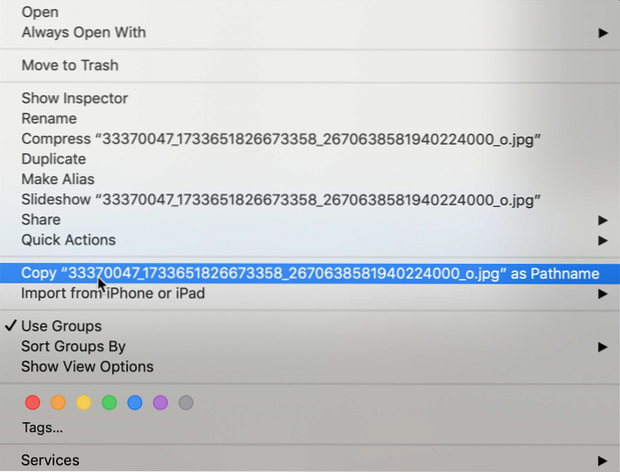 Trova rapidamente il percorso del file di un documento su Mac