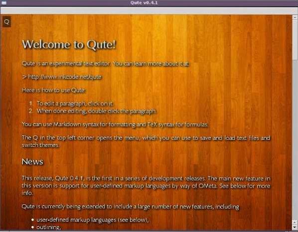 Qute A Fancy Text Editor for Linux