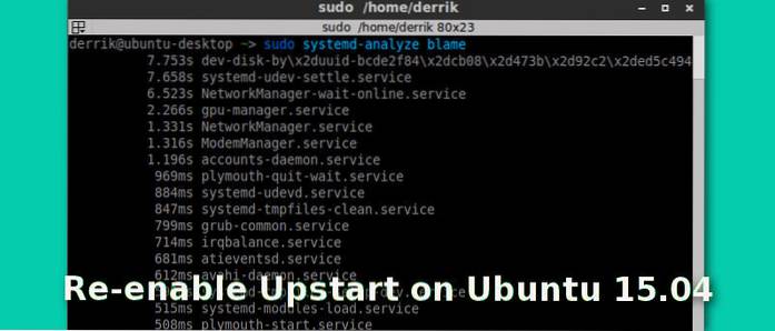Reactivați Upstart pe Ubuntu 15.04
