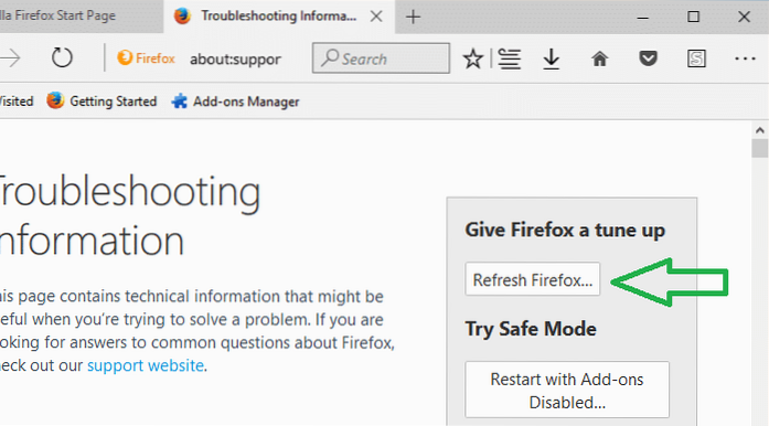 Reset Firefox Completely and Start Over from Scratch