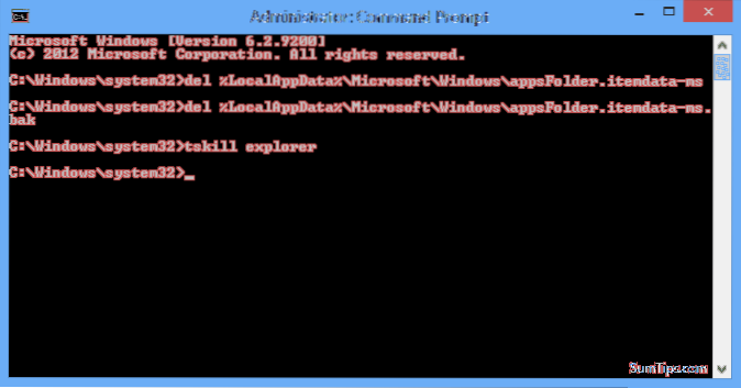 Reset Windows 8.1 Start Screen From the Command Prompt
