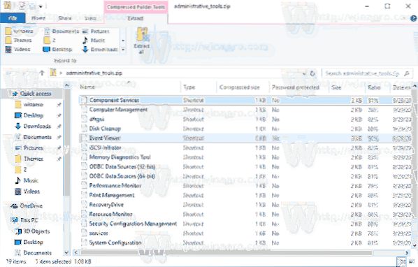 Restore Missing Administrative Tools Shortcuts in Windows 10