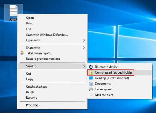Restore Missing “Compressed (zipped) Folder” to Send To Menu