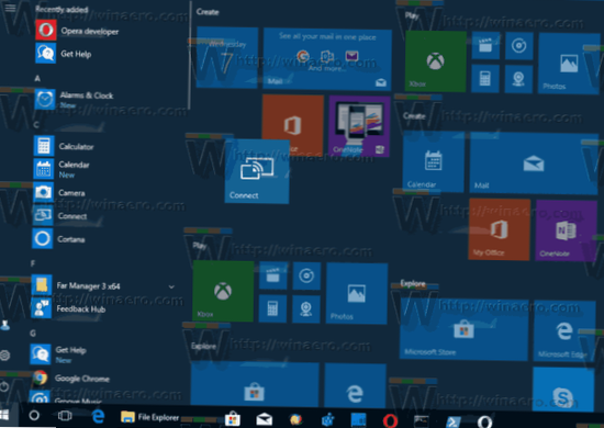 restaurer le menu de démarrage windows 10