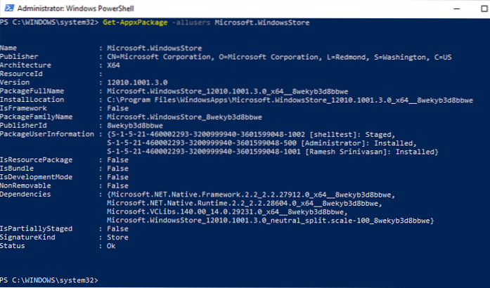 Herstel Windows Store in Windows 10 na het verwijderen met PowerShell