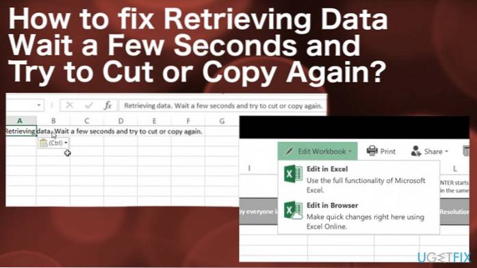 Recupero dei dati, attendere qualche secondo errore in Microsoft Excel Online Fix