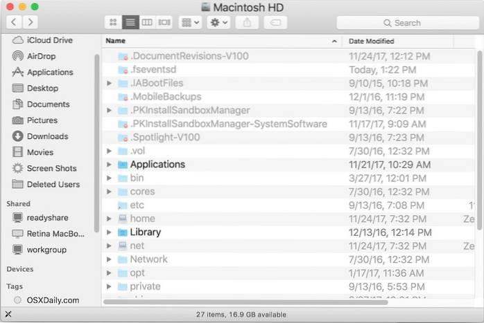 Revealing Hidden Files on OS X