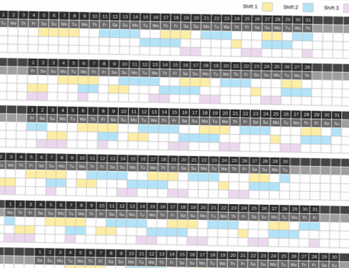 shift work calendar 2021