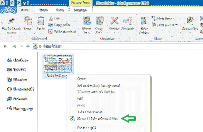 Ausgewählte Dateien im Kontextmenü anzeigen oder ausblenden