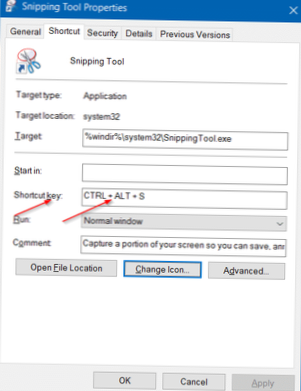snip shortcut windows 10