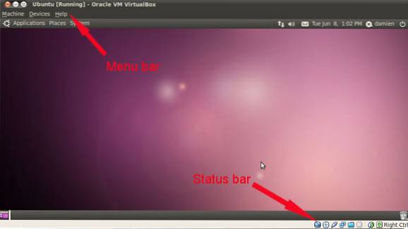 Utdrag Hvordan skjule menylinje og statuslinje i VirtualBox