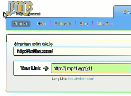 Snippet Quickly Shorten Links from Address Bar
