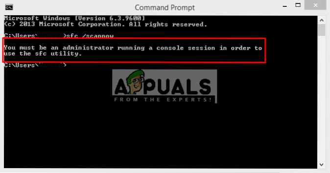 Solved You Must Be An Administrator Running A Console Session In Order To Use SFC /Scannow
