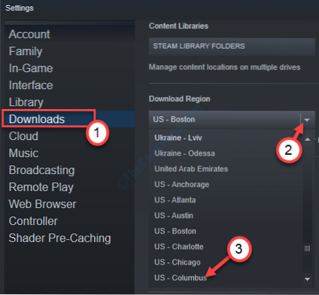 Stahování ve službě Steam se ve Windows 10 často zastavuje
