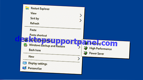 Switch Power Plans Quickly via Desktop Right-click Menu in Windows 10