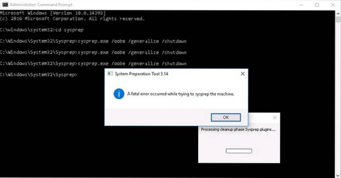 Sysprep was not able to validate Error on Windows 10