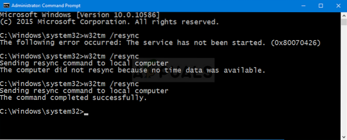 The Computer did not Resync because no Time Data was Available Error in Windows 10