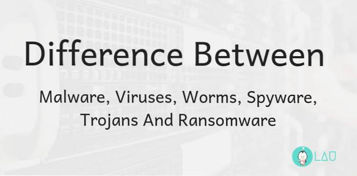 The Differences Between Viruses, Worms, Trojans, Spyware and Malware