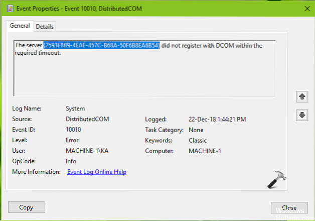 The Server Did Not Register with DCOM Within the Required Timeout Fix