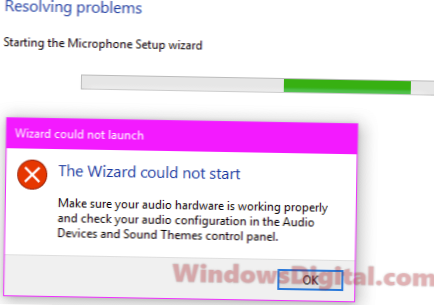 Průvodce nelze spustit mikrofon (Windows 10) Zde je postup, jak to opravit