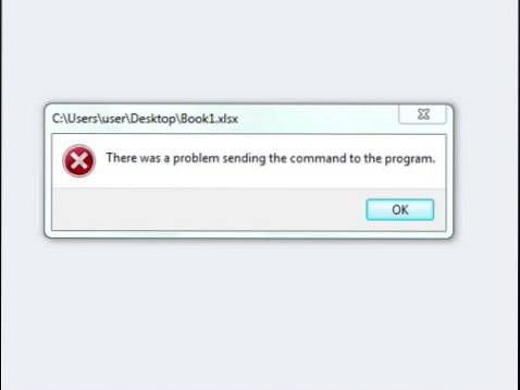 There was a Problem Sending the Command to Program , MS Excel error Fix