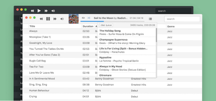 Tres reproductores de música con las mejores calificaciones para Ubuntu