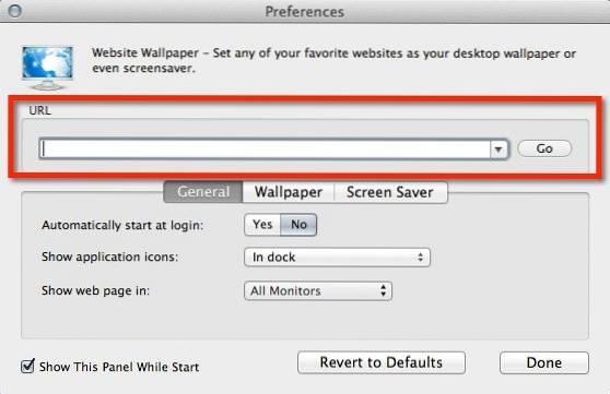 Förvandla alla webbadresser till ett interaktivt skrivbordsunderlägg [Mac]