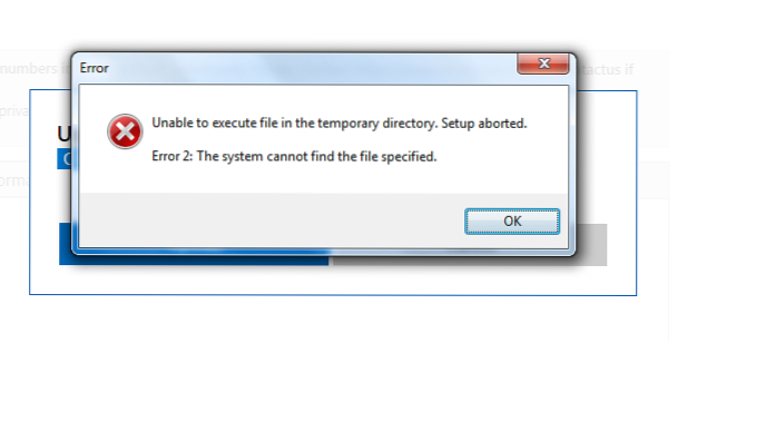 Unable to execute file in the temporary directory error Fix
