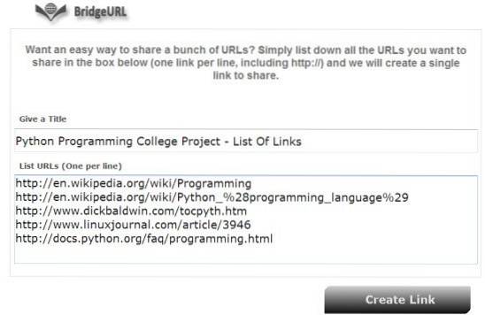 Use BridgeURL To Shorten Multiple Links In One Shot