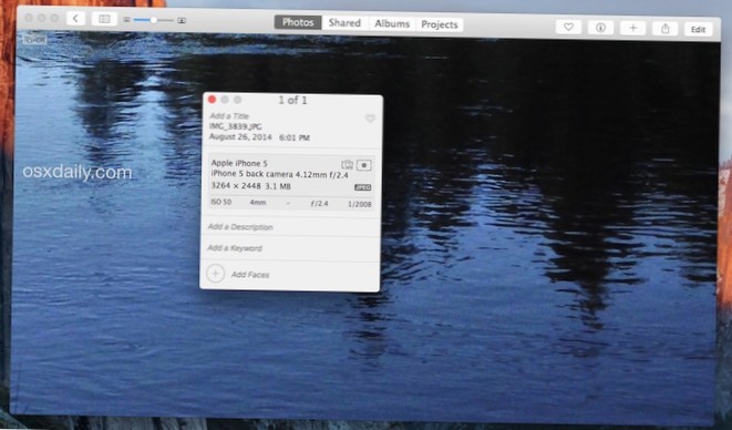 zobacz wideo exif data mac