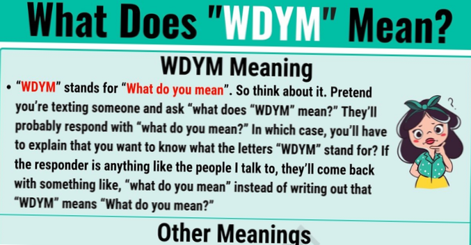 WDYM Betydning Hvad står WDYM for?