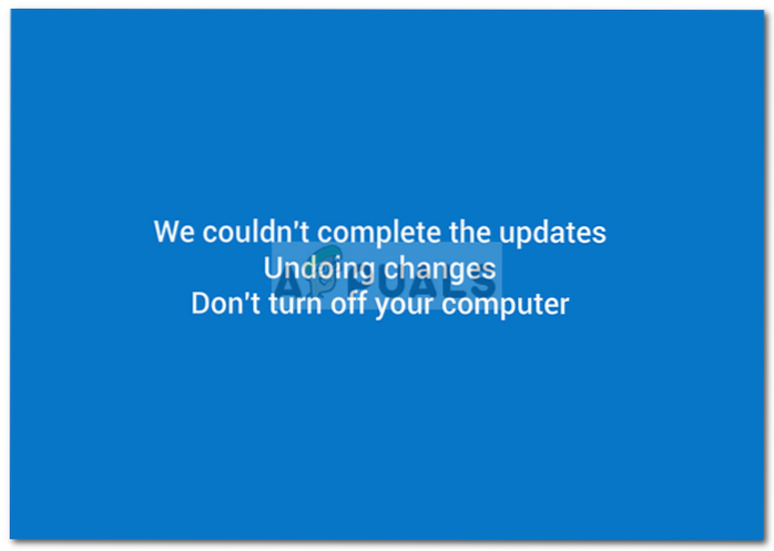 We Couldn't Complete the Updates, Undoing Changes Fix
