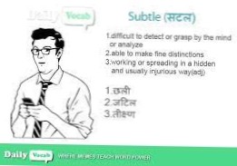what is the meaning of subtle in hindi