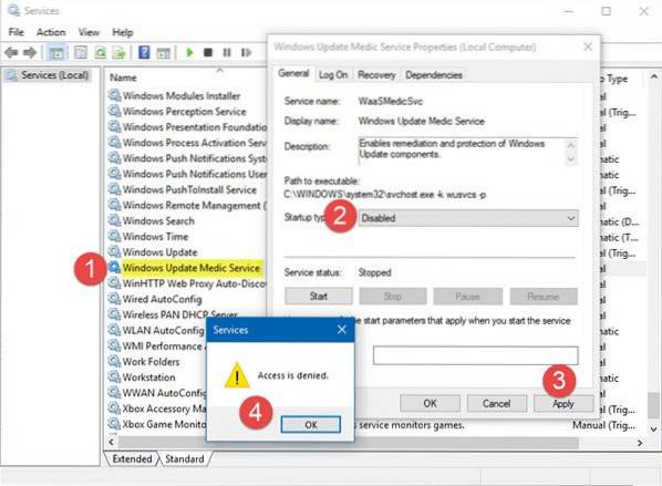 Che cos'è il servizio Windows Update Medic (WaaSMedicSVC) e come disabilitarlo