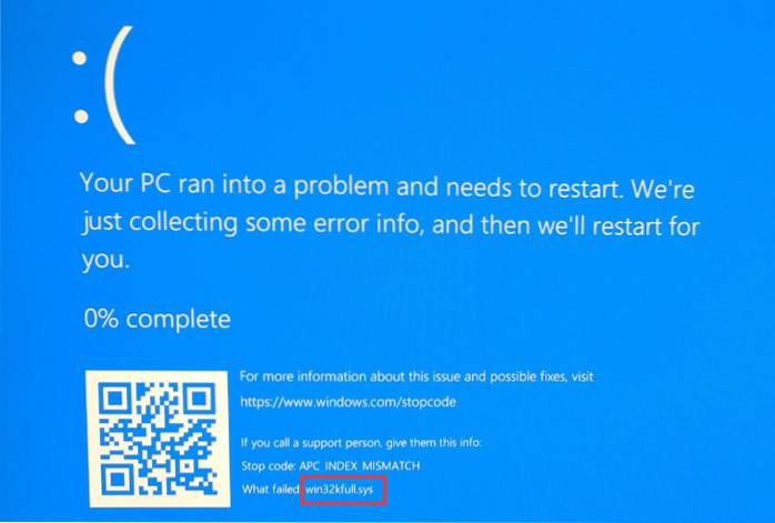 Win32kfull.sys BSOD error in Windows 10 Fix
