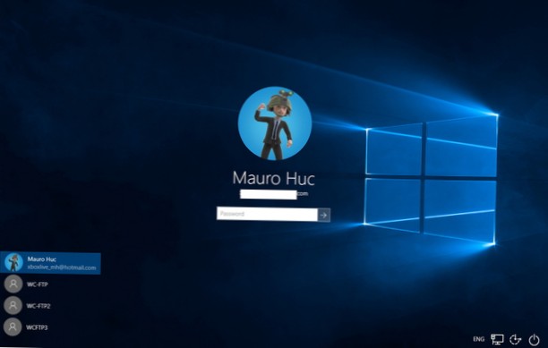Windows 10 włącza ekran logowania