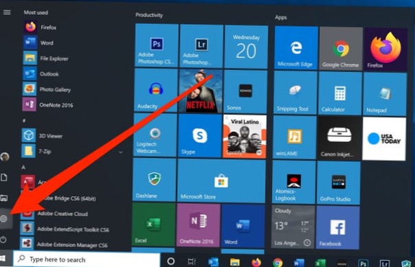 zmiana ekranu głównego systemu Windows 10