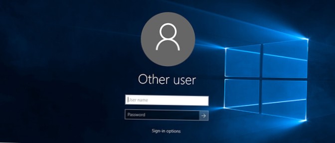 pantalla de inicio de sesión de windows 10