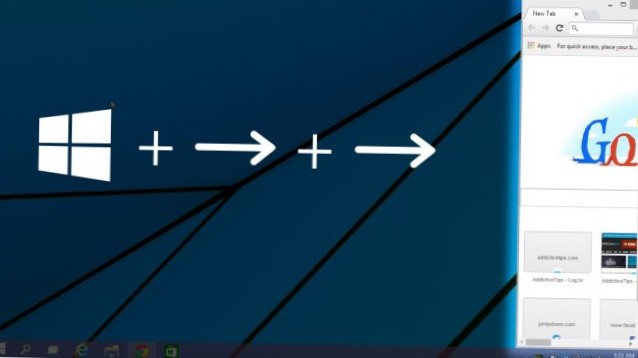 windows 10 snap sneltoets