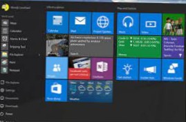 tuiles du menu Démarrer de Windows 10