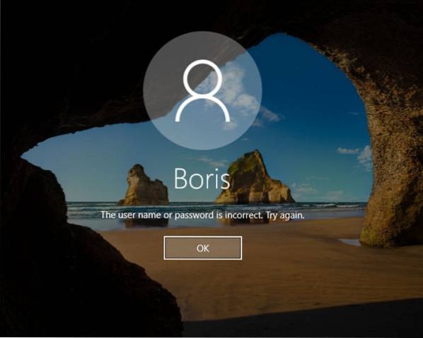 [Windows 10] “The Username or Password is Incorrect” Error at Every Restart