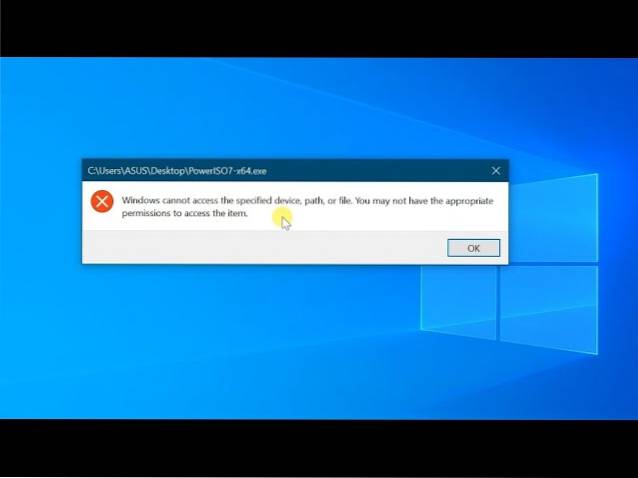 Windows har ikke adgang til den angivne enhedssti eller filproblem i Windows 10